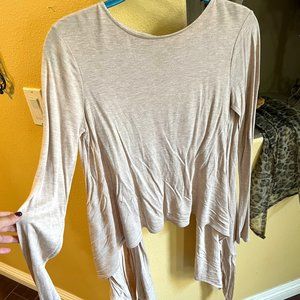 BCBG Champagne Long Sleeve Light Weight Shirt